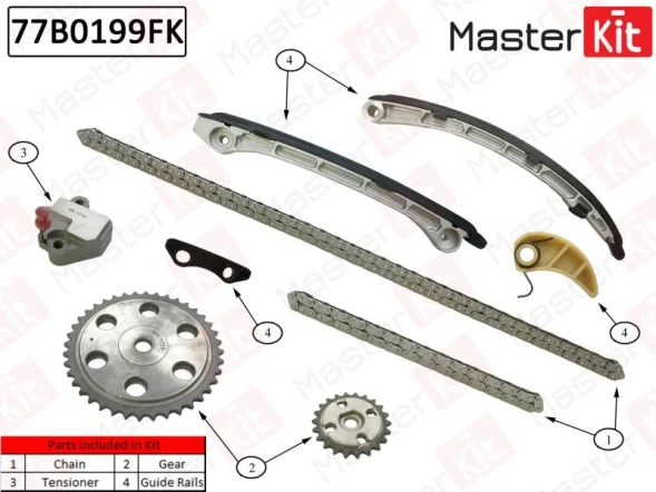 Комплект цепи ГРМ MasterKit 77B0199FK