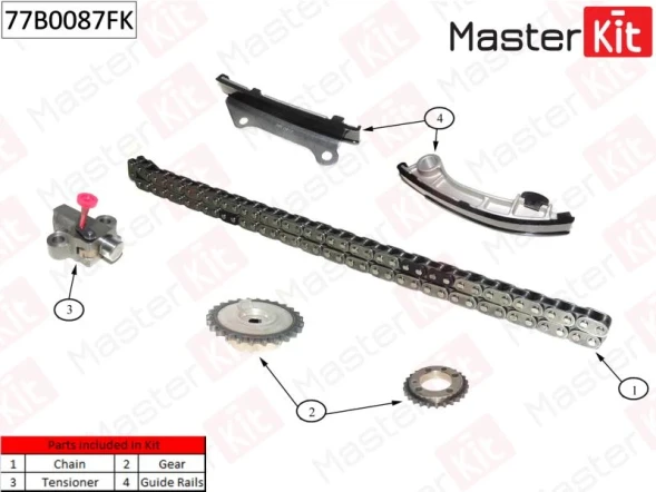 Комплект цепи ГРМ MasterKit 77B0087FK