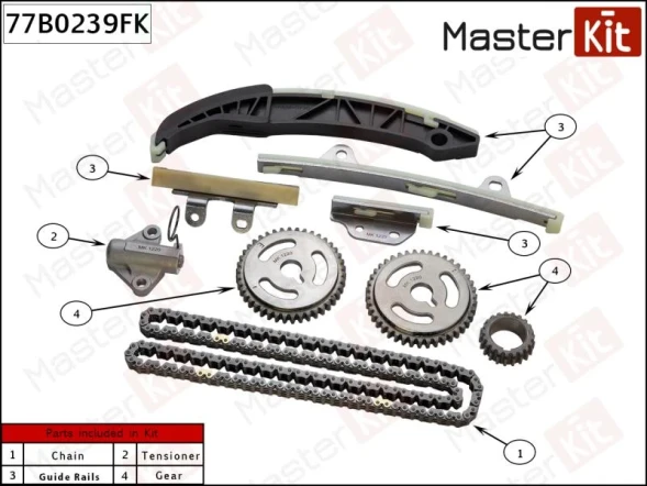Комплект цепи ГРМ MasterKit 77B0239FK