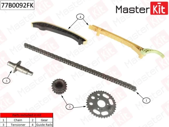 Комплект цепи ГРМ MasterKit 77B0092FK