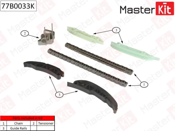 Комплект цепи ГРМ MasterKit 77B0033K