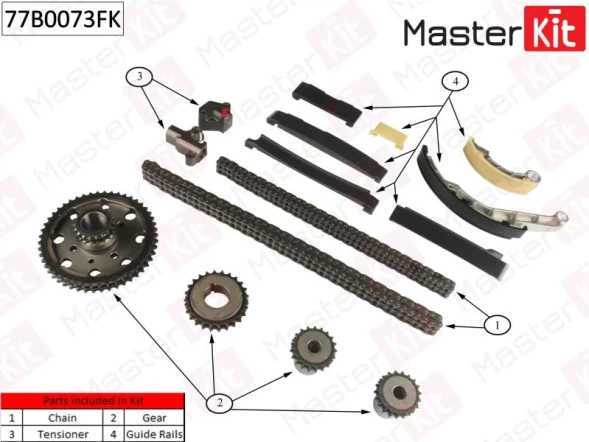 Комплект цепи ГРМ MasterKit 77B0073FK