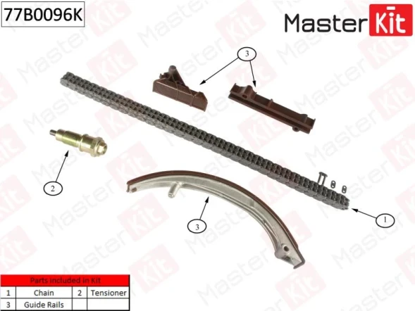 Комплект цепи ГРМ MasterKit 77B0096K