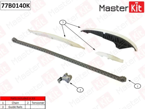 Комплект цепи ГРМ MasterKit 77B0140K