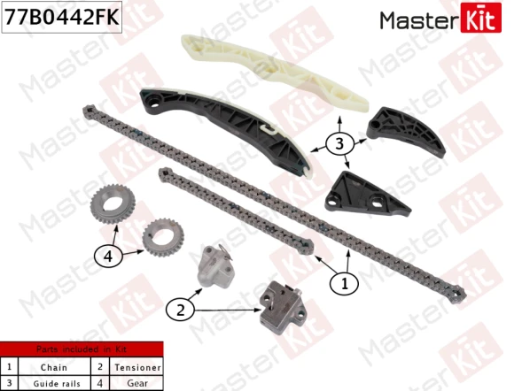 Комплект цепи ГРМ MasterKit 77B0442FK