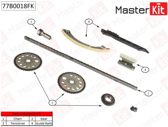 Комплект цепи ГРМ MasterKit 77B0018FK