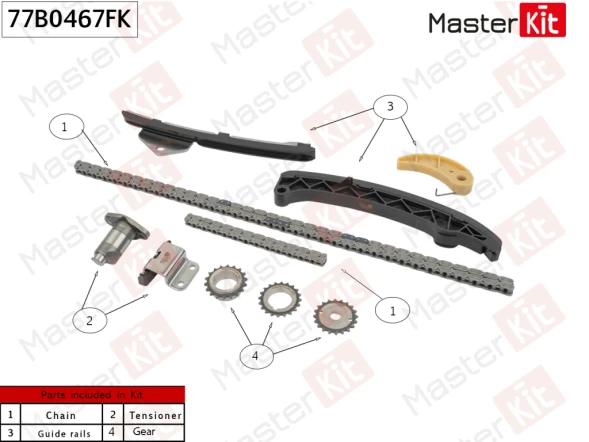 Комплект цепи ГРМ (арт. 77B0467FK)