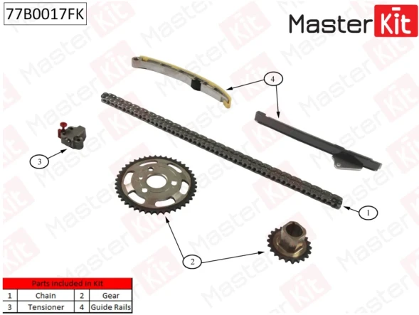 Комплект цепи ГРМ MasterKit 77B0017FK