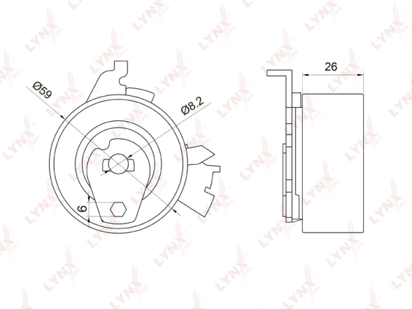 Ролик натяжной ремня ГРМ LYNXauto PB-1051