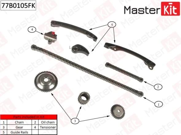 Комплект цепи ГРМ MasterKit 77B0105FK