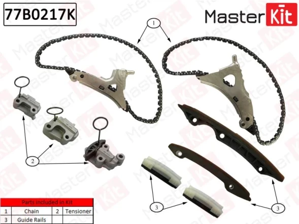 Комплект цепи ГРМ MasterKit 77B0217K