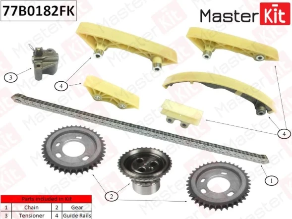 Комплект цепи ГРМ MasterKit 77B0182FK