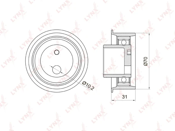 Ролик натяжной ремня ГРМ LYNXauto PB-1024