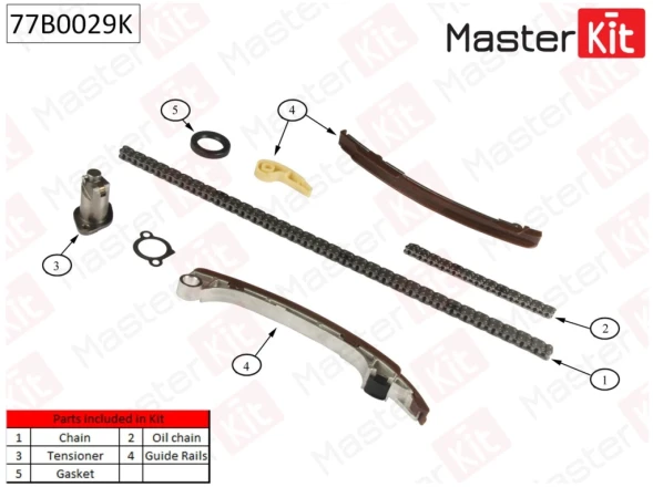 Комплект цепи ГРМ MasterKit 77B0029K