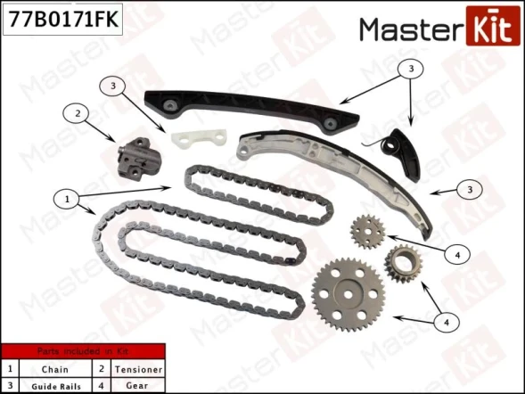 Комплект цепи ГРМ MasterKit 77B0171FK