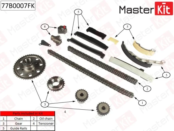 Комплект цепи ГРМ MasterKit 77B0007FK