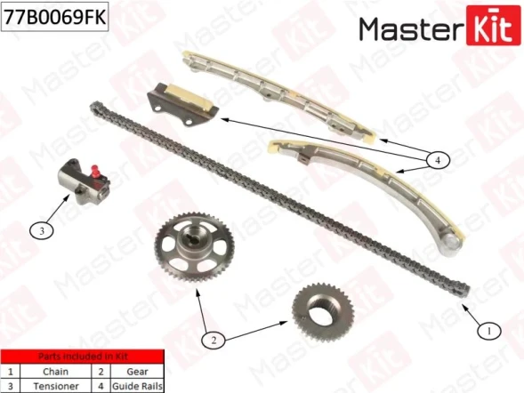 Комплект цепи ГРМ MasterKit 77B0069FK