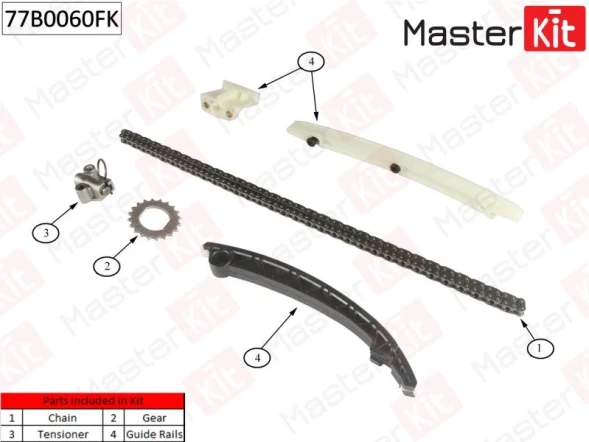 Комплект цепи ГРМ MasterKit 77B0060FK