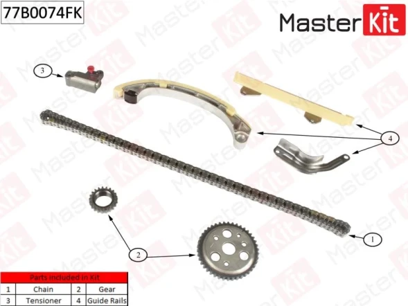 Комплект цепи ГРМ MasterKit 77B0074FK