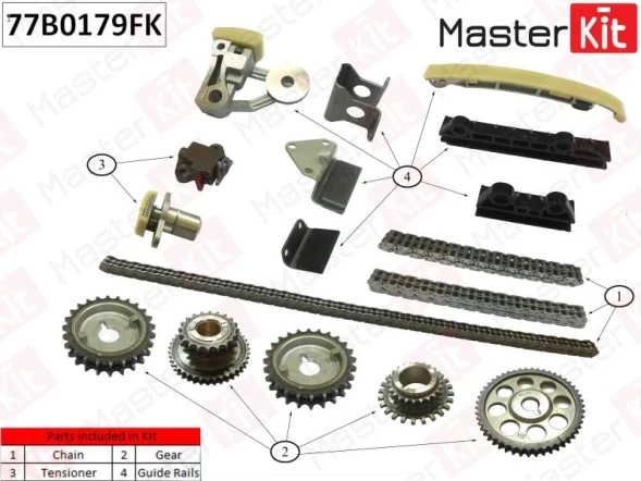 Комплект цепи ГРМ MasterKit 77B0179FK