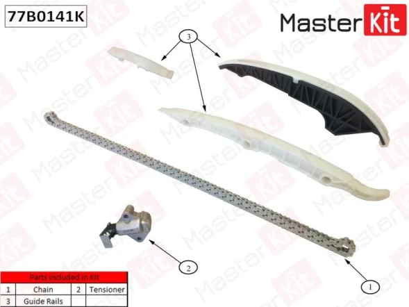 Комплект цепи ГРМ MasterKit 77B0141K