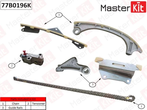 Комплект цепи ГРМ MasterKit 77B0196K