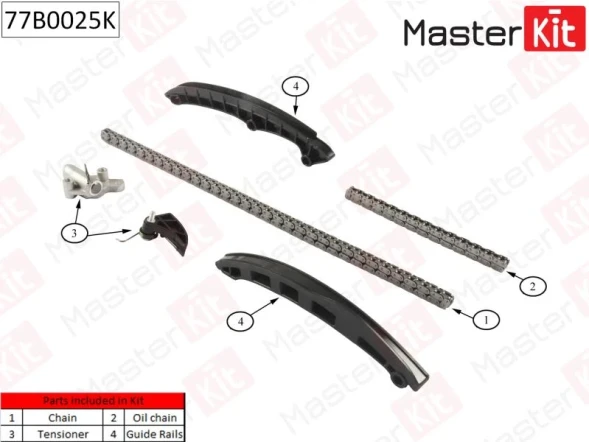 Комплект цепи ГРМ MasterKit 77B0025K