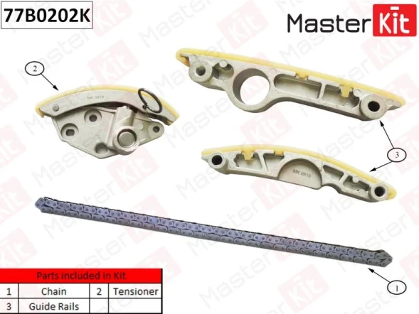 Комплект цепи ГРМ MasterKit 77B0202K