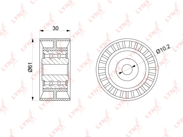 Ролик направляющий ГРМ LYNXauto PB-3149