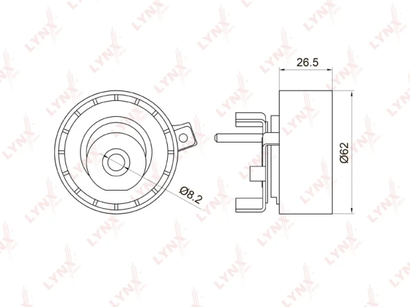 Ролик натяжной ремня ГРМ LYNXauto PB-1016