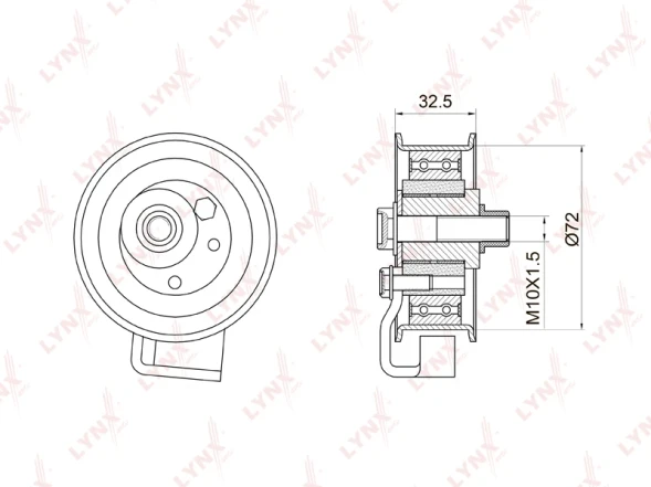 Ролик натяжной ремня ГРМ LYNXauto PB-1007