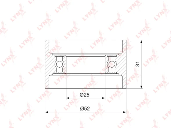 Ролик обводной ремня ГРМ LYNXauto PB-3041