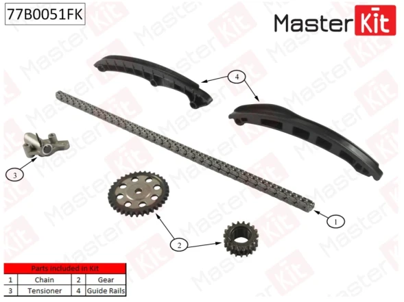 Комплект цепи ГРМ MasterKit 77B0051FK