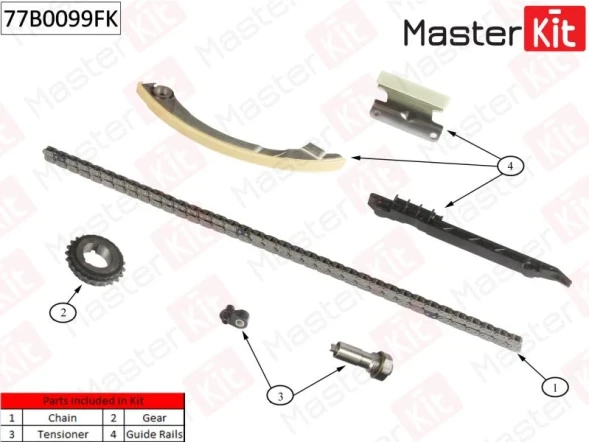 Комплект цепи ГРМ MasterKit 77B0099FK