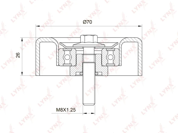 Ролик обводной LYNXauto PB-7009
