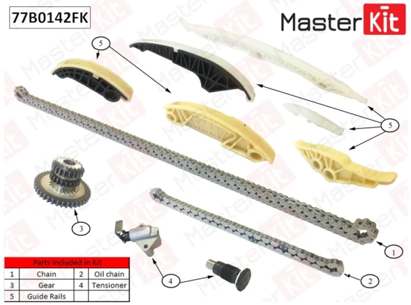Комплект цепи ГРМ MasterKit 77B0142FK