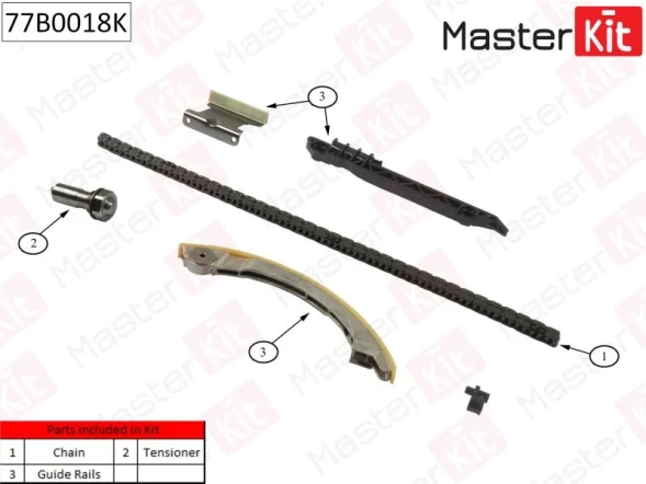 Комплект цепи ГРМ MasterKit 77B0018K
