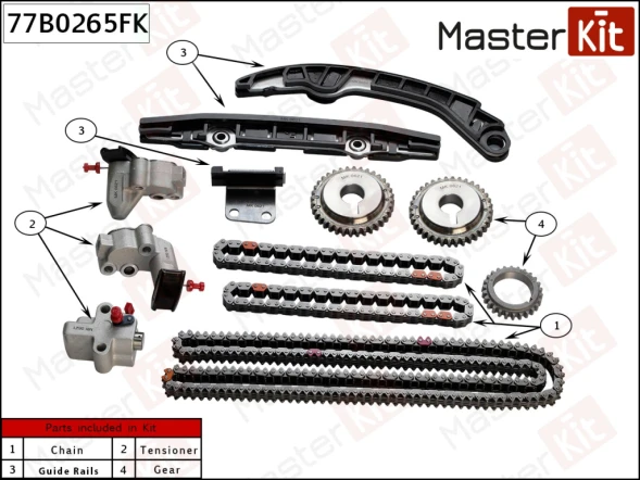 Комплект цепи ГРМ MasterKit 77B0265FK