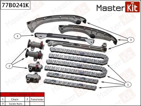 Комплект цепи ГРМ MasterKit 77B0241K