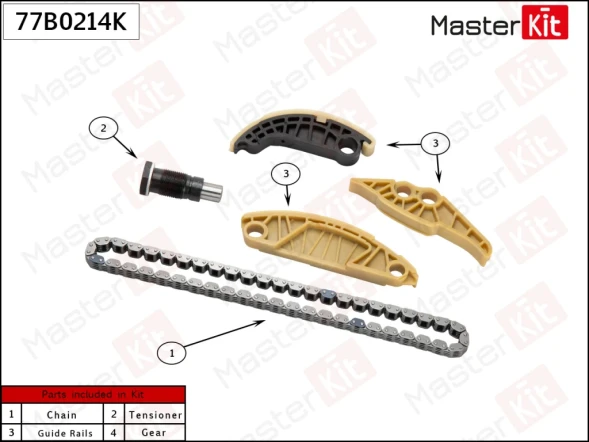 Комплект цепи промежуточного вала MasterKit 77B0214K