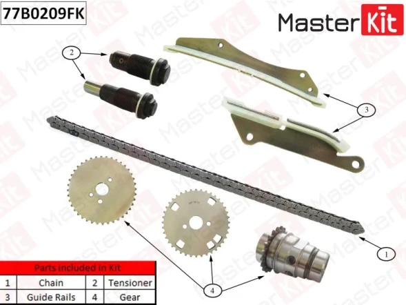 Комплект цепи ГРМ MasterKit 77B0209FK