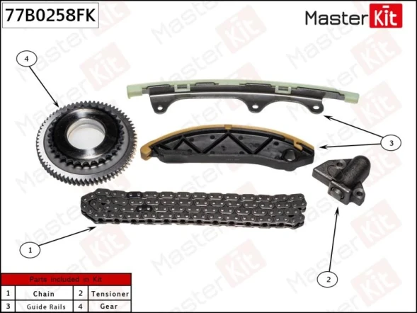 КОМПЛЕКТ ЦЕПИ ГРМ MasterKit 77b0258fk