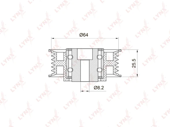 Ролик обводной LYNXauto PB-7016